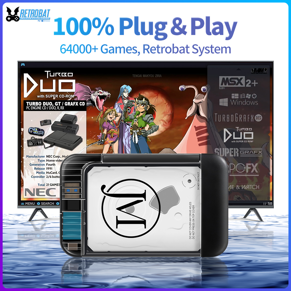 Gaming Console In Chinese - RETROBAT Portable 500G Gaming HDD Consoles